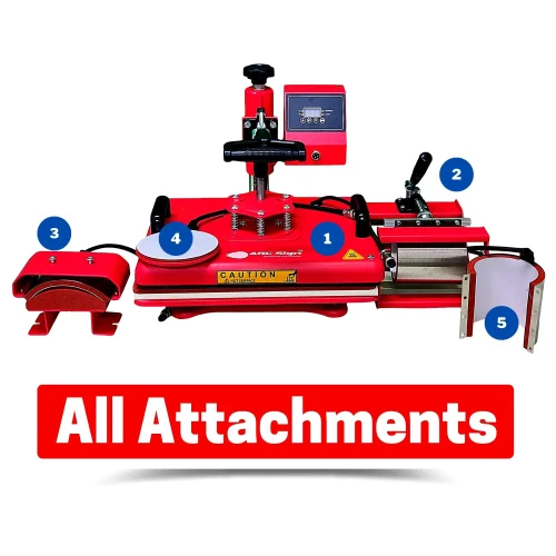 Sublimation 5 in 1 Heat Press Machine In Red